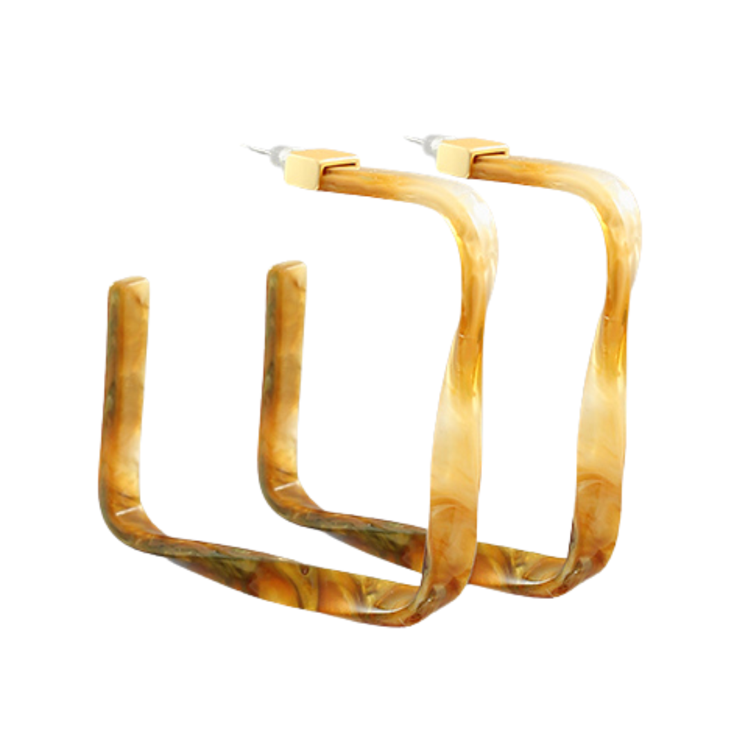 Acrylic Twisted Square Hoops