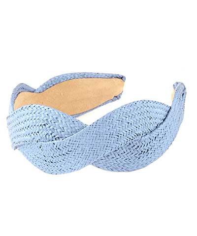 Twist Braided Rattan Headband Cornflower Blue