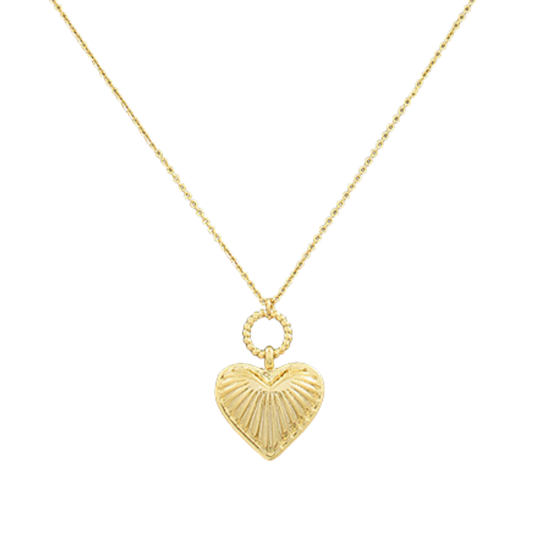 Textured Heart Pendant Necklace