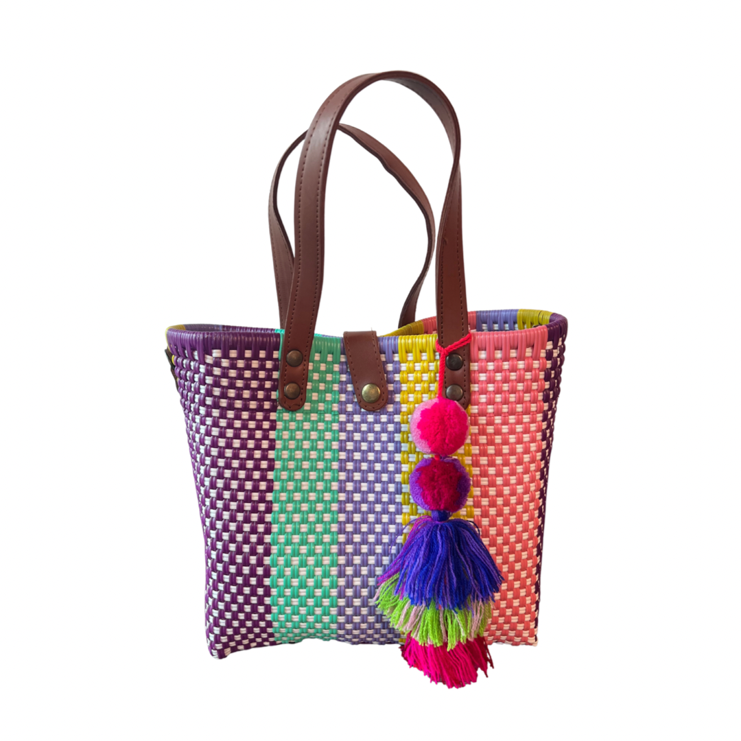 Plastic woven discount tote bag mexican
