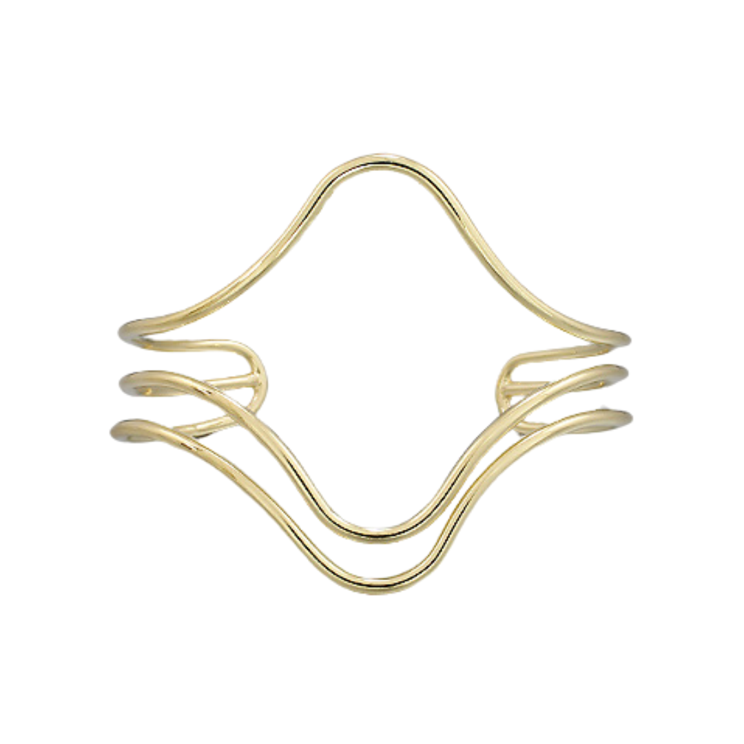 Wave Diamond Shape Cuff