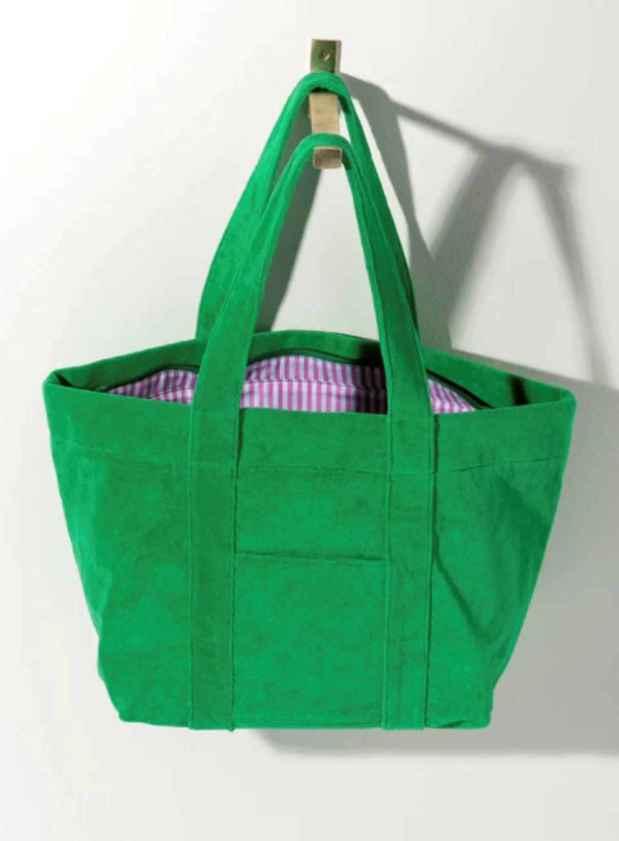 Sol Tote Green Terrycloth