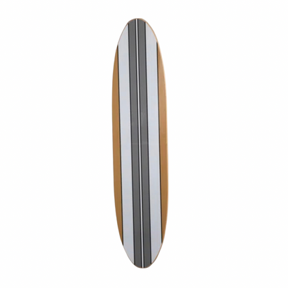 Wood Striped Surfboard Decor