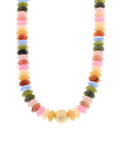 Rondelle Bead Necklace Multi Color