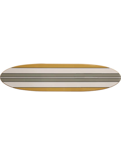 Wood Striped Surfboard Decor