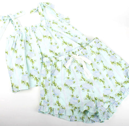 Sleeveless Tie Top Woven Shorty Pajama Set