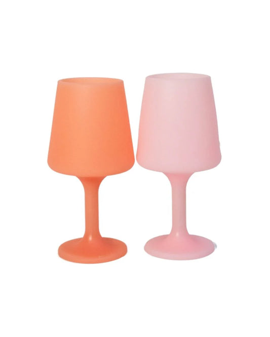 Silicone Unbreakable Wine Glass Peach + Petal