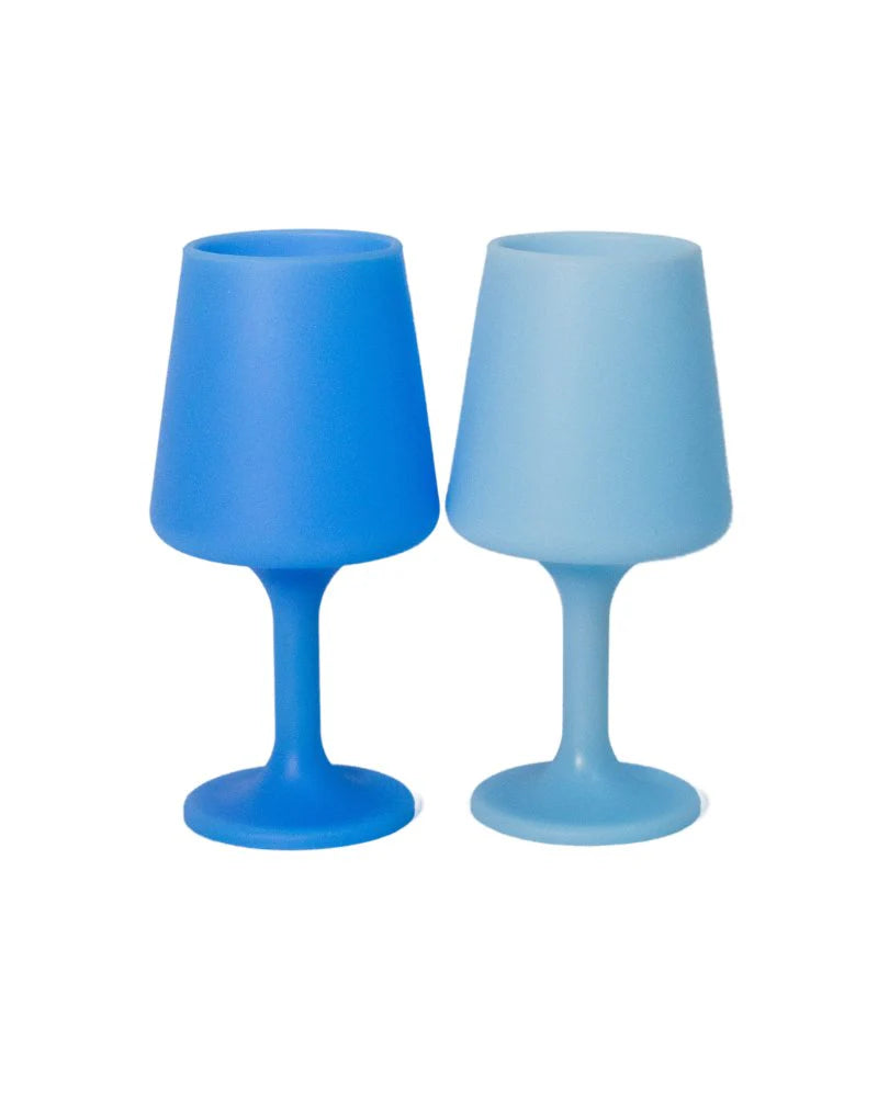 Silicone Unbreakable Wine Glass Sky + Kingfisher