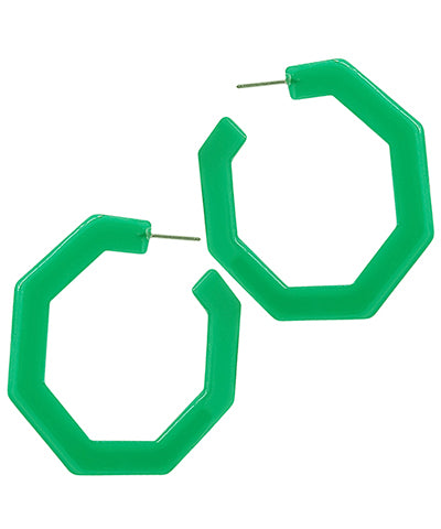 Octagon Acetate Hoops