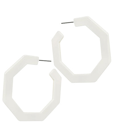 Octagon Acetate Hoops