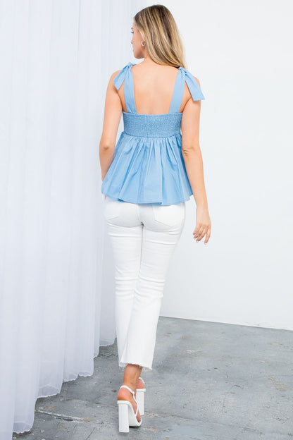Embroidered Poplin Top